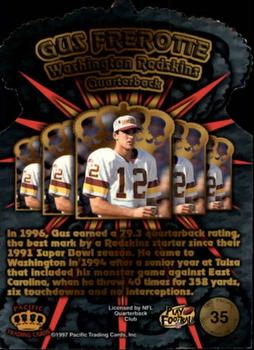 1997 Pacific Crown Collection - Gold Crown Die Cuts #35 Gus Frerotte Back