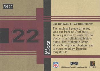 2005 Playoff Honors - Alma Mater Materials #AM-14 Lee Suggs Back