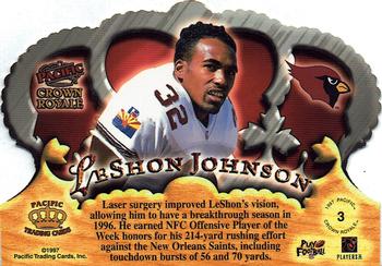 1997 Pacific Crown Royale #3 LeShon Johnson Back