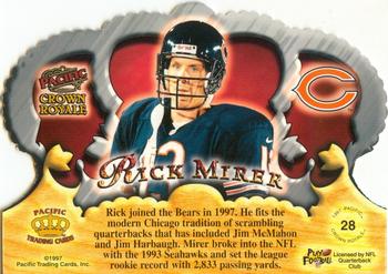 1997 Pacific Crown Royale #28 Rick Mirer Back
