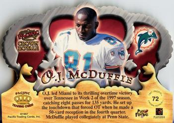 1997 Pacific Crown Royale #72 O.J. McDuffie Back