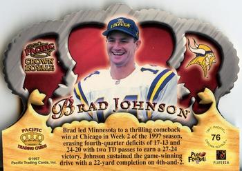 1997 Pacific Crown Royale #76 Brad Johnson Back