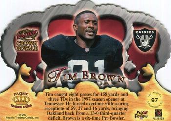 1997 Pacific Crown Royale #97 Tim Brown Back