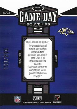 2005 Playoff Honors - Game Day Souvenirs #GD-23 Jamal Lewis Back