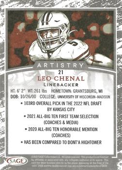 2022 SAGE Artistry - Canvas Stock Silver #21 Leo Chenal Back