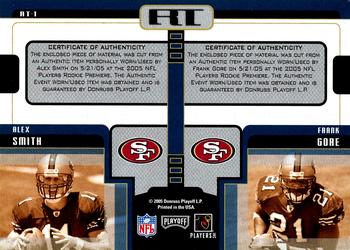 2005 Playoff Honors - Rookie Tandem #RT-1 Alex Smith / Frank Gore Back