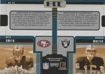 2005 Playoff Honors - Rookie Tandem Jerseys #RT-15 Alex Smith / Andrew Walter Back
