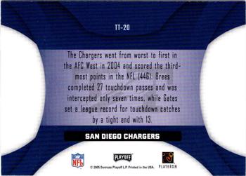 2005 Playoff Honors - Touchdown Tandems #TT-20 Drew Brees / Antonio Gates Back