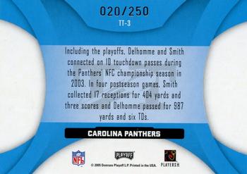2005 Playoff Honors - Touchdown Tandems Foil #TT-3 Jake Delhomme / Steve Smith Back