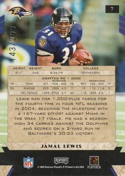 2005 Playoff Honors - X's #7 Jamal Lewis Back