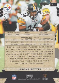 2005 Playoff Honors - X's #81 Jerome Bettis Back