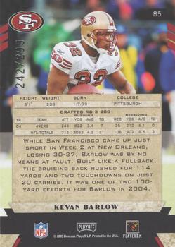 2005 Playoff Honors - X's #85 Kevan Barlow Back