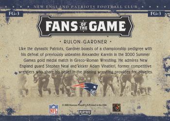 2005 Playoff Prestige - Fans of the Game #FG-3 Rulon Gardner Back