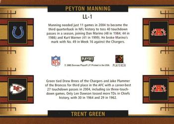 2005 Playoff Prestige - League Leaders #LL-1 Peyton Manning / Trent Green Back