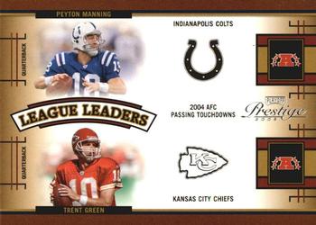 2005 Playoff Prestige - League Leaders #LL-1 Peyton Manning / Trent Green Front