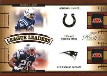 2005 Playoff Prestige - League Leaders #LL-9 Edgerrin James / Corey Dillon Front