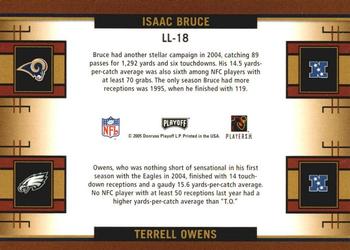 2005 Playoff Prestige - League Leaders #LL-18 Isaac Bruce / Terrell Owens Back