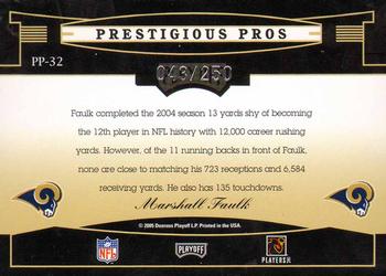 2005 Playoff Prestige - Prestigious Pros Blue #PP-32 Marshall Faulk Back