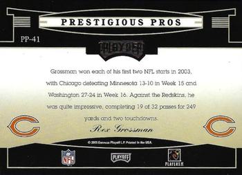 2005 Playoff Prestige - Prestigious Pros Blue #PP-41 Rex Grossman Back