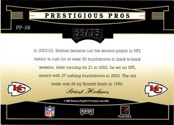 2005 Playoff Prestige - Prestigious Pros Green #PP-38 Priest Holmes Back