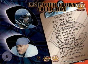 1997 Pacific Crown Collection - Team Checklists #6 Rashaan Salaam / Raymont Harris / Curtis Conway Back