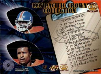 1997 Pacific Crown Collection - Team Checklists #9 John Elway / Terrell Davis / Steve Atwater Back