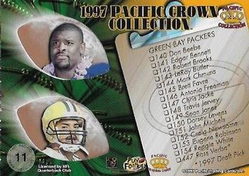 1997 Pacific Crown Collection - Team Checklists #11 Brett Favre / Reggie White / Antonio Freeman Back