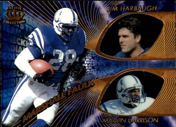 1997 Pacific Crown Collection - Team Checklists #13 Marshall Faulk / Jim Harbaugh / Marvin Harrison Front