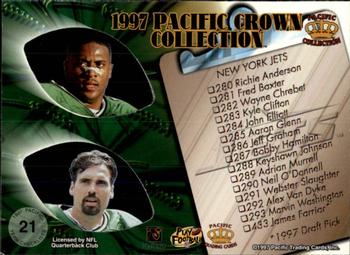 1997 Pacific Crown Collection - Team Checklists #21 Keyshawn Johnson / Adrian Murrell / Neil O'Donnell Back