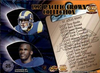 1997 Pacific Crown Collection - Team Checklists #25 Tony Banks / Eddie Kennison / Isaac Bruce Back