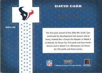 2005 Playoff Prestige - Stars of the NFL Foil #NFL-10 David Carr Back