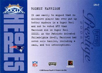 2005 Playoff Prestige - Super Bowl Heroes #SH-7 Rodney Harrison Back