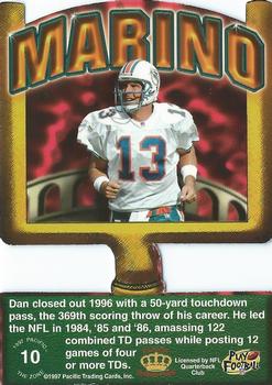 1997 Pacific Crown Collection - The Zone #10 Dan Marino Back