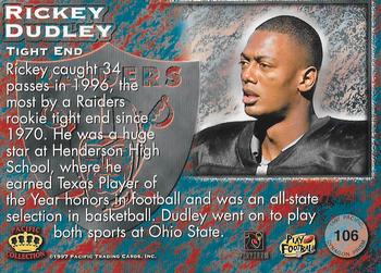 1997 Pacific Dynagon Prism #106 Rickey Dudley Back