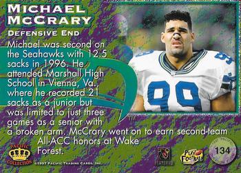 1997 Pacific Dynagon Prism #134 Michael McCrary Back