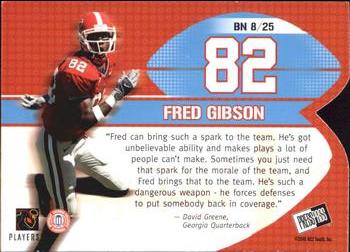 2005 Press Pass - Big Numbers #BN 8 Fred Gibson Back