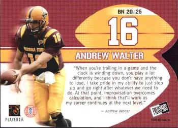 2005 Press Pass - Big Numbers #BN 20 Andrew Walter Back