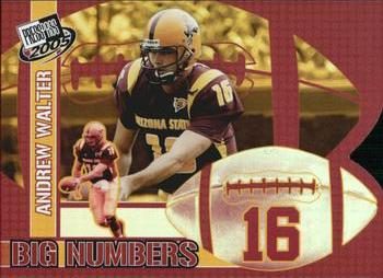 2005 Press Pass - Big Numbers #BN 20 Andrew Walter Front