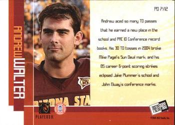 2005 Press Pass - Paydirt #PD 7 Andrew Walter Back