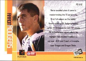2005 Press Pass - Paydirt #PD 11 Aaron Rodgers Back