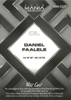 2022 Wild Card Auto Mania American - Square Modern Flag (Rainbow Board) #AMA-SQ27 Daniel Faalele Back
