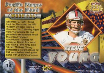 1997 Pacific Dynagon Prism - Player of the Week #14 Steve Young Back