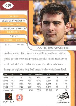 2005 Press Pass SE - Gold #G9 Andrew Walter Back