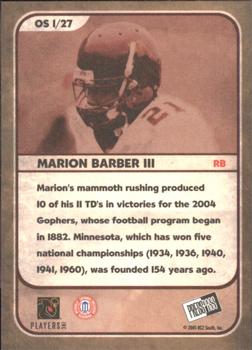 2005 Press Pass SE - Old School Collectors Series #OS 1 Marion Barber Back