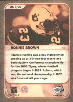 2005 Press Pass SE - Old School Collectors Series #OS 3 Ronnie Brown Back