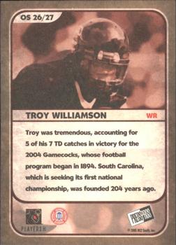 2005 Press Pass SE - Old School Collectors Series #OS 26 Troy Williamson Back