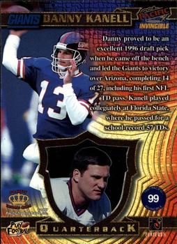 1997 Pacific Invincible #99 Danny Kanell Back
