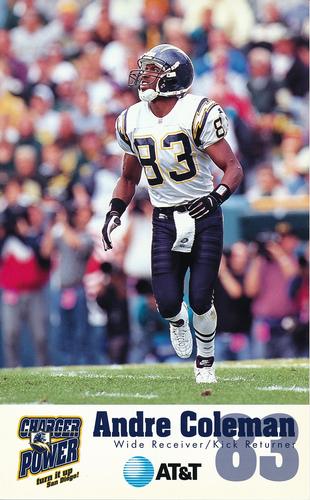 1996 San Diego Chargers #NNO Andre Coleman Front