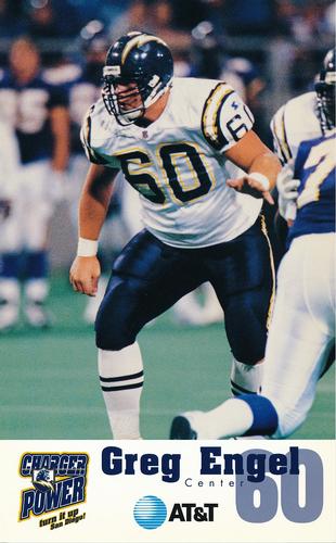 1996 San Diego Chargers #NNO Greg Engel Front