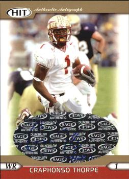 2005 SAGE HIT - Autographs Gold #A1 Craphonso Thorpe Front
